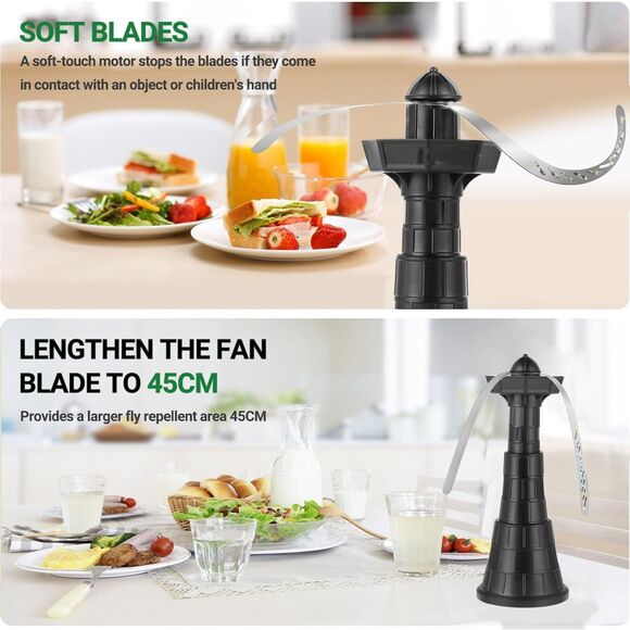 Fly Fans for Tables 3pcs,Outdoor Table Top Fly Fan Height adjustable - Picture 4 of 6